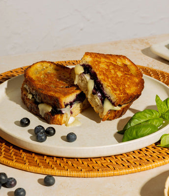 Fresh Blueberry & Basil Brie Grilled Cheese