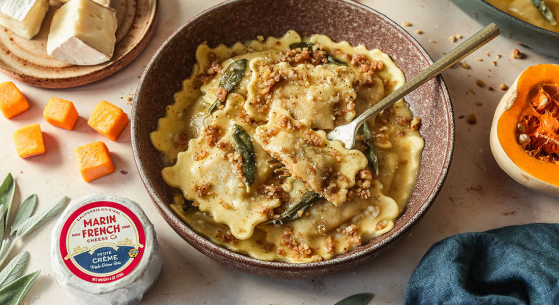 Butternut Squash Ravioli with Petite Triple Crème Brie Sauce
